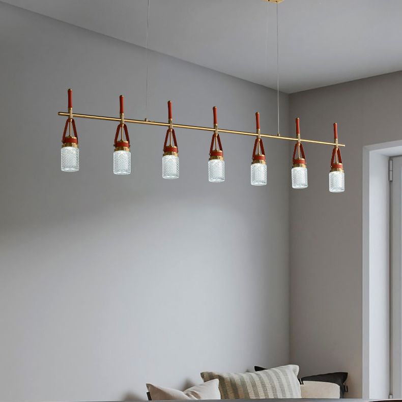 Jar baratto acrilico soggiorno illuminazione a sospensione moderna moderna decorazione a led in metallo isola lampade