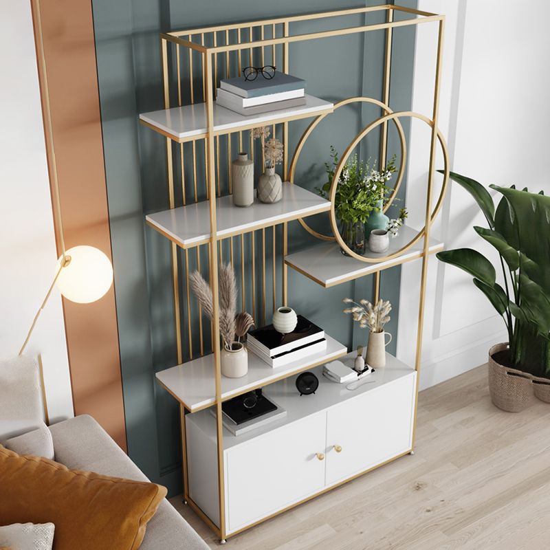 Glam Metal Shelf Bookcase Open Back Bookshelf for Study Room