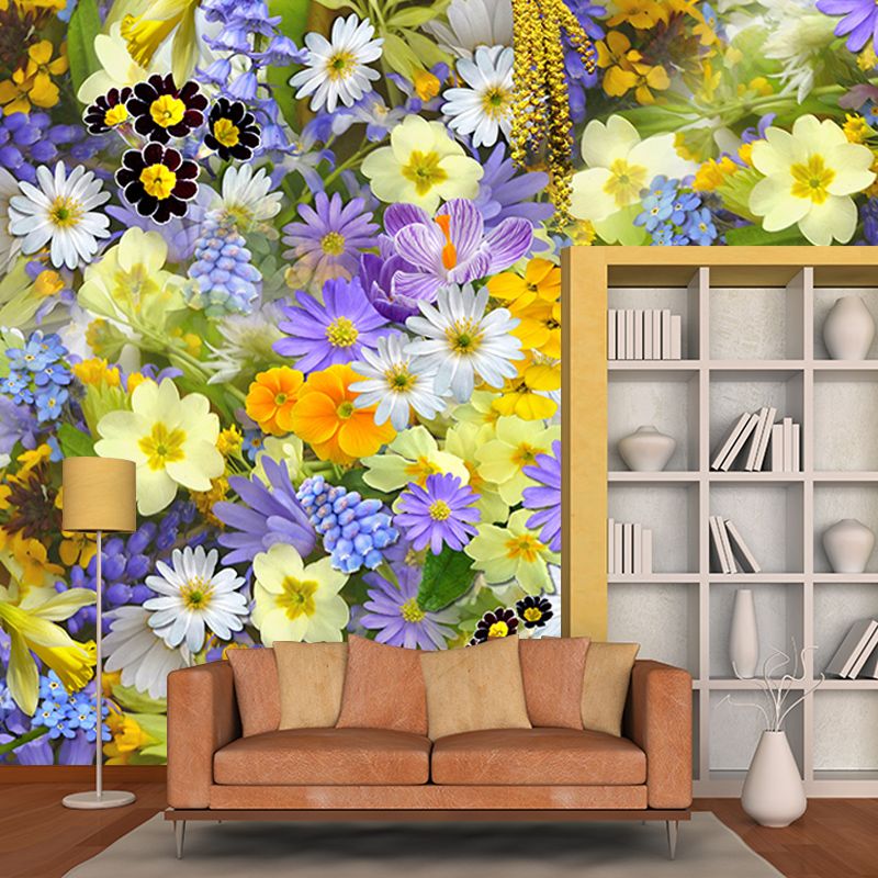 Eco-friendly Wall Mural Wallpaper Daisy Photography Sitting Room Wall Mural