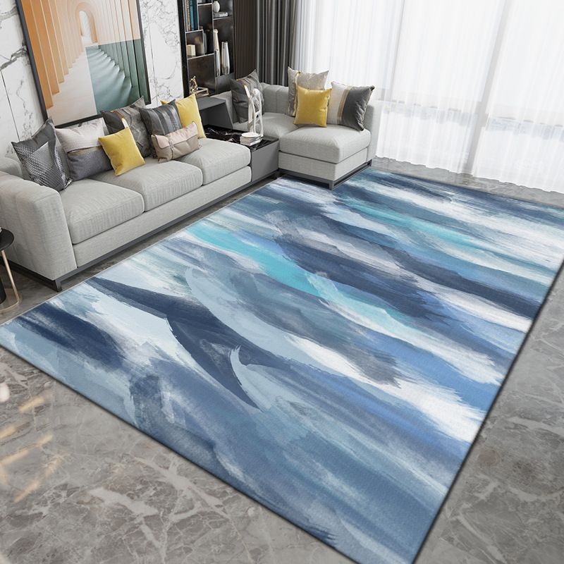 Dark Orange Modern Rug Polyester Graphic Rug Washable Rug for Sitting Room