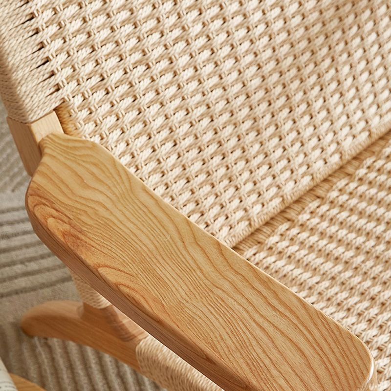 Scandinavian Wood Accent Armchair Solid Wood Frame Accent Armchair