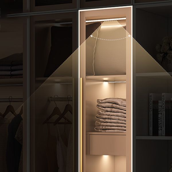 Modern Hinged Door Wardrobe for Home White Cabinet with Glass Door
