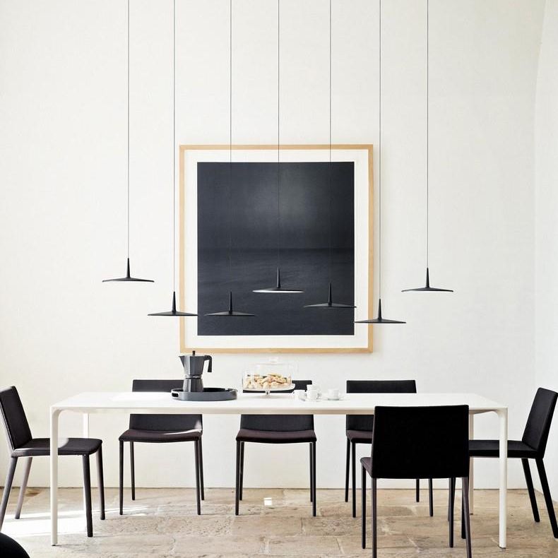 Moderne kreative LED Hanging Lampe Lack Aluminium Anhänger Licht mit Acrylschatten