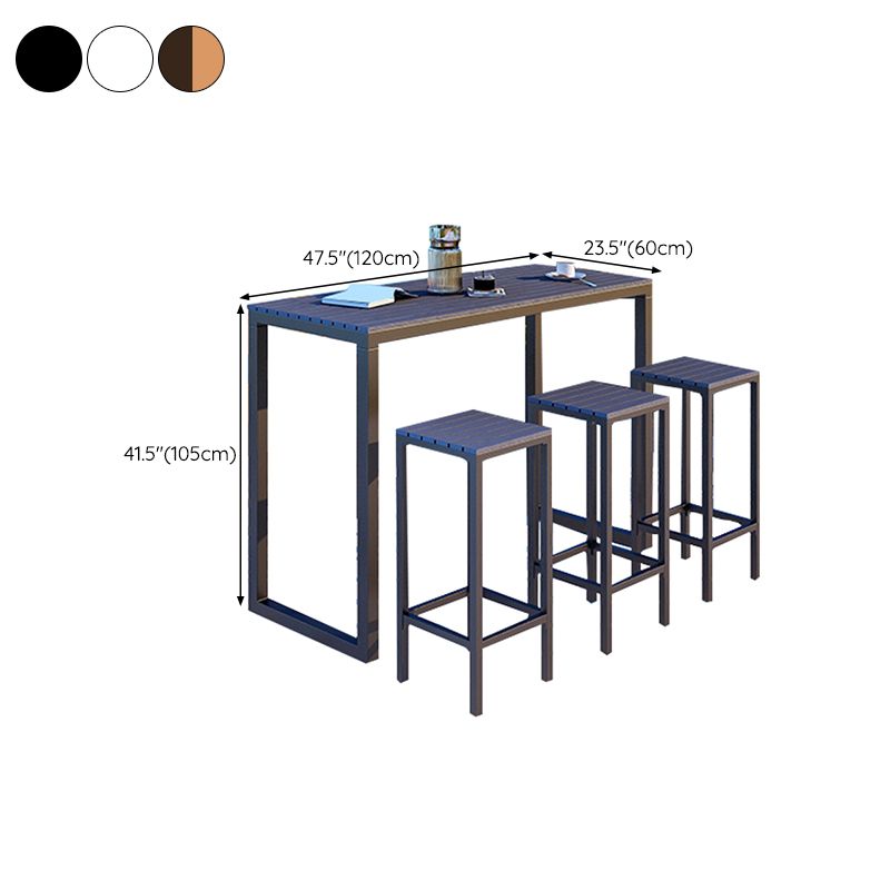 Modern Bar-height Table with Metal Base Bar Table for Outdoor