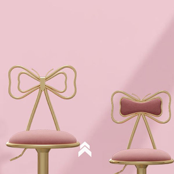 Glam Adjustable Swivel Barstool Matte Finish Velvet Home Stool