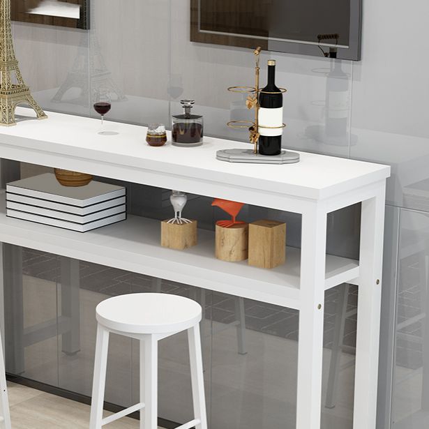 Contemporary Style Wood Rectangle Pub Bar Table for Living Room