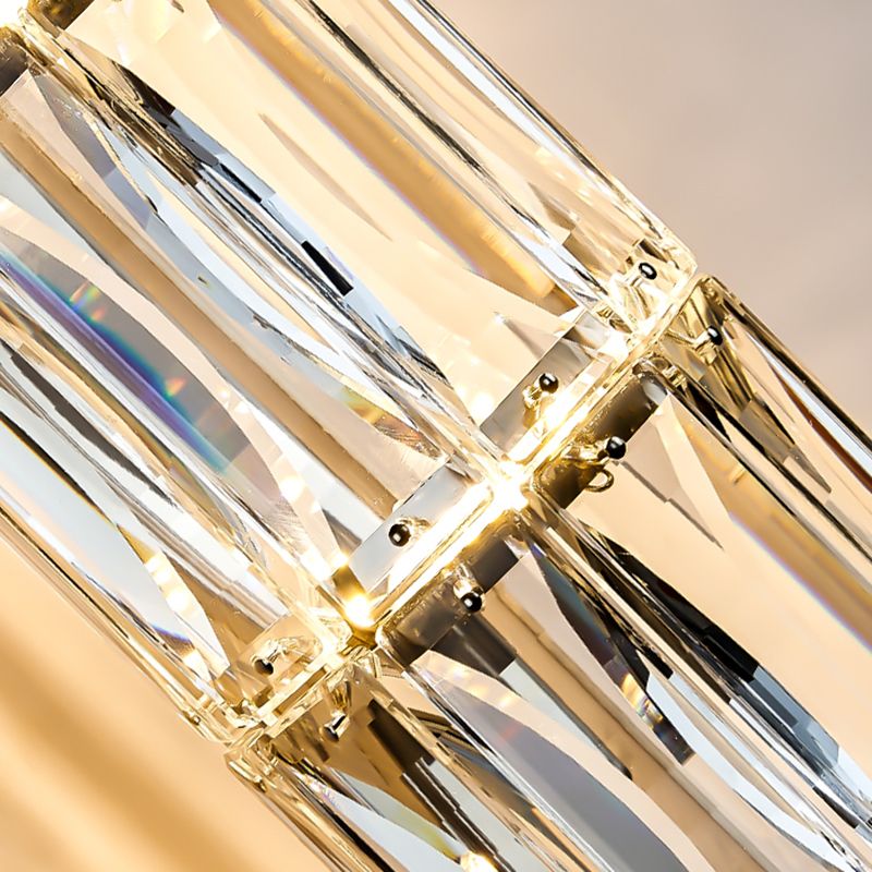 Cylinder Shape Crystal Wall Sconces Modern Multi-Lights Wall Mount Light Fixture