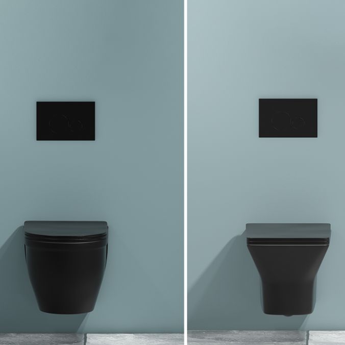 Contemporary Flush Toilet Wall Mount One-Piece Toilet Porcelain Toilet Bowl