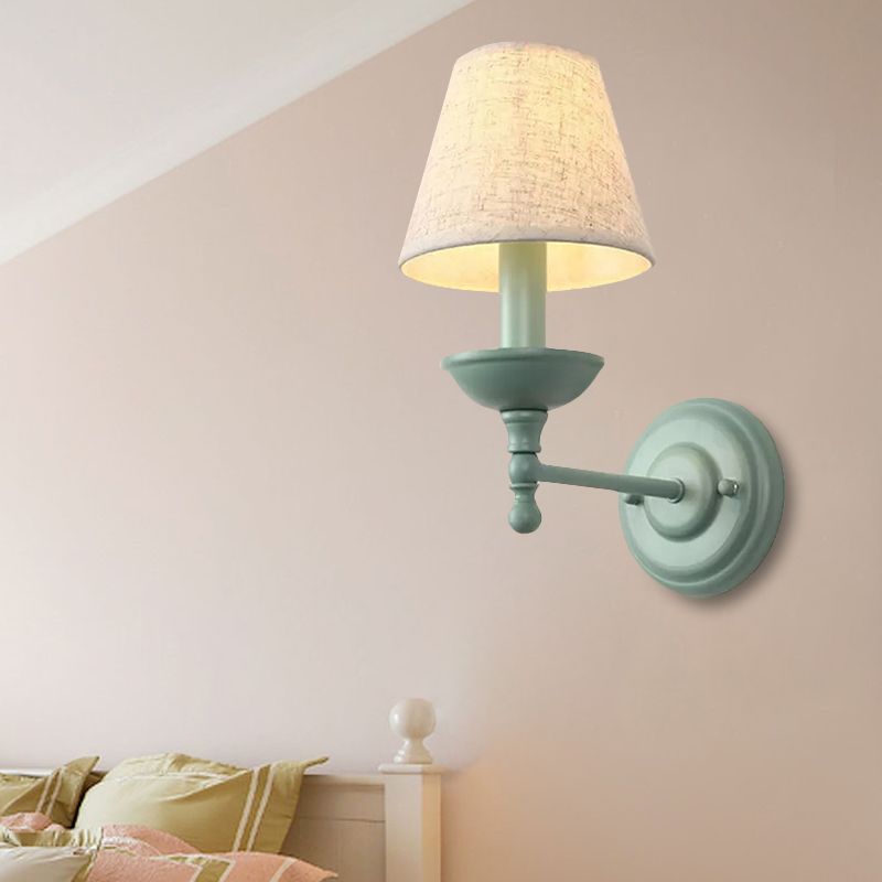 Corredor de sombra cónica Corredor de pared de metal 1 luz de pared de estilo nórdico de luz en verde