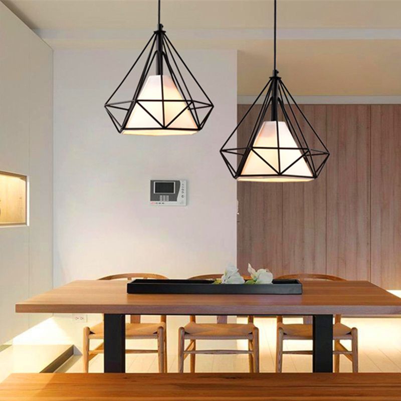 1 Cage de diamant léger Loulages de plafond de style industrie