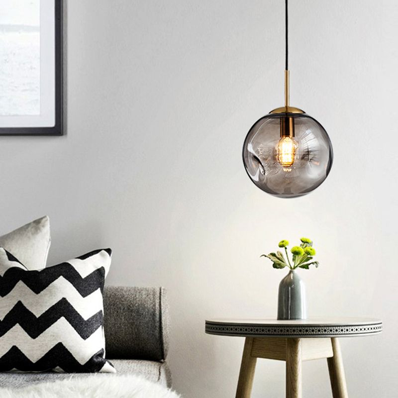 Unregelmäßiger Glasball 1-Licht-Mini-Anhänger Leuchtt moderne minimalistische Hängende Beleuchtung für Esszimmer Küche