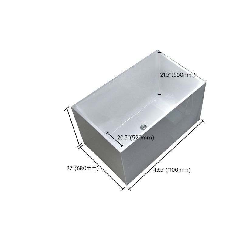 Soaking Acrylic Bathtub Antique Finish Back to Wall Bath Tub