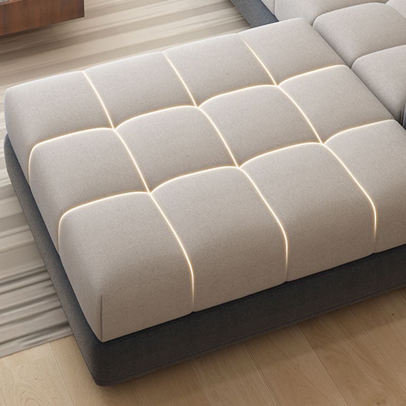 Modern Pillowed Back Cushions Sofa Tufted Sectionalwith Storage for Living Room