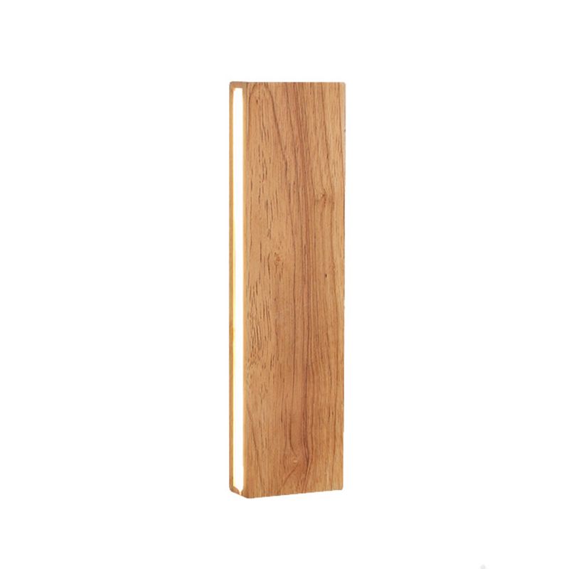 Single Modernism Beige Finish Wall Mounted Sconce Wooden Wall Light
