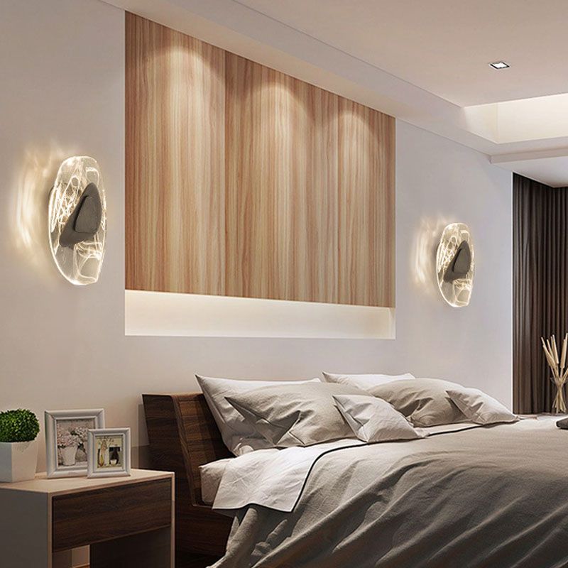 Accensione a parete ovale in stile moderno Crystal Crystal 1 Lipce Light Freepures in oro e nero