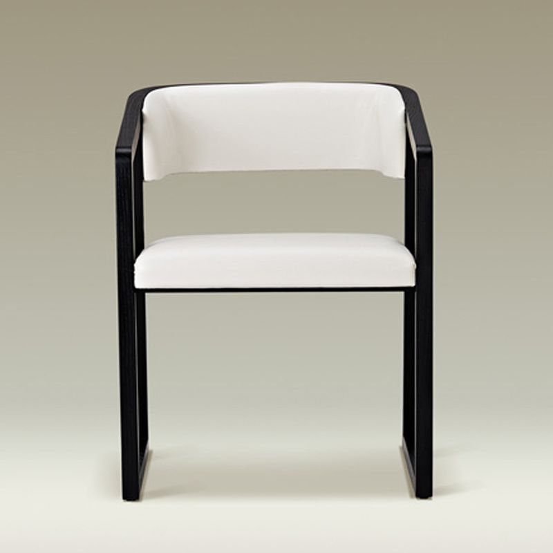 Home Wood Traditional Dining Chair Open Back Dining Side Chair with Arm