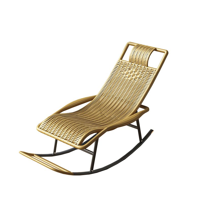 Modern Wicker Rocking Chair Brown Water Resistant Rocker for Living Room