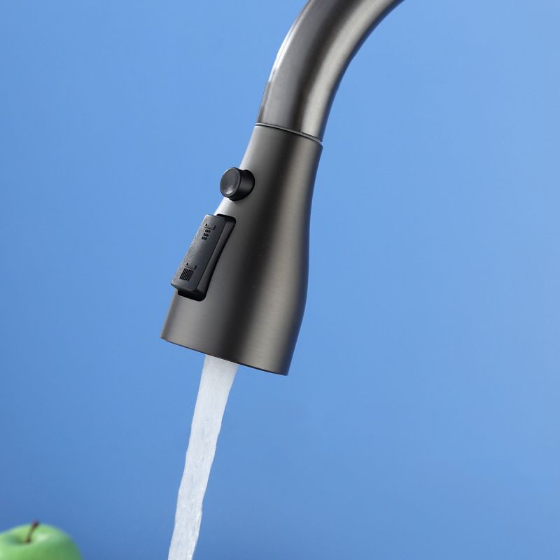 Contemporary Style Kitchen Faucet Copper 1-Handle Retractable High Arc Kitchen Faucet