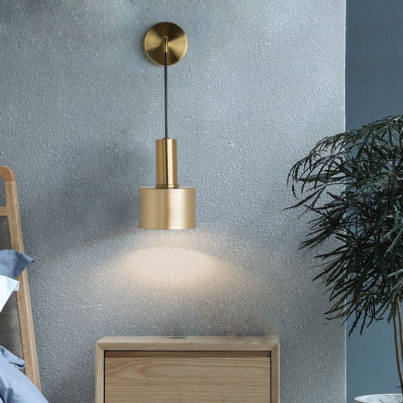 Modern Style Cylindrical Shape Wall Lighting Metal 1 Light Wall Lights for Bedroom
