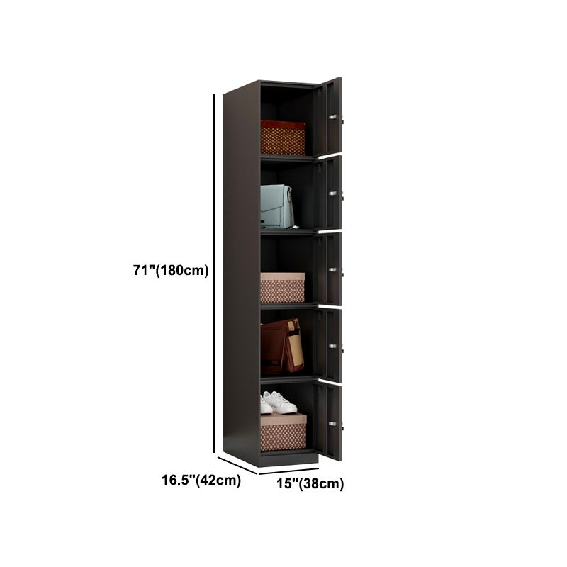 Metal Industrial Cabinet with Hinged Door Black Steel Storage Cabinet for Home