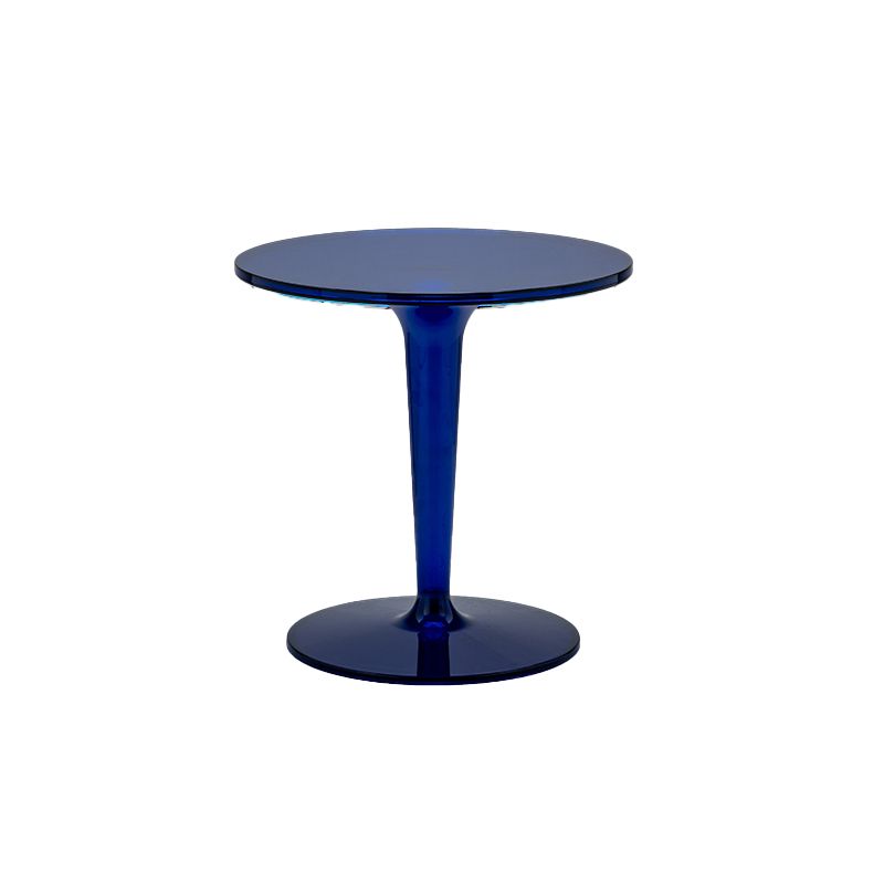 Plastic Round Side End Table 19.09" Wide Pedestal Sofa Side Accent Table