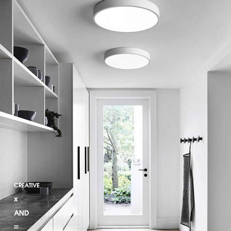 Plafonnier LED rond en acrylique, luminaire de Style nordique simple, pour couloir d'entrée
