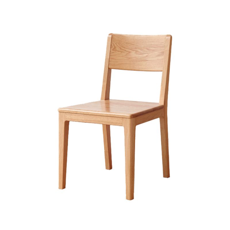 Nordic Armless Backrest Wood Chair with Wooden Legs for Dining Room