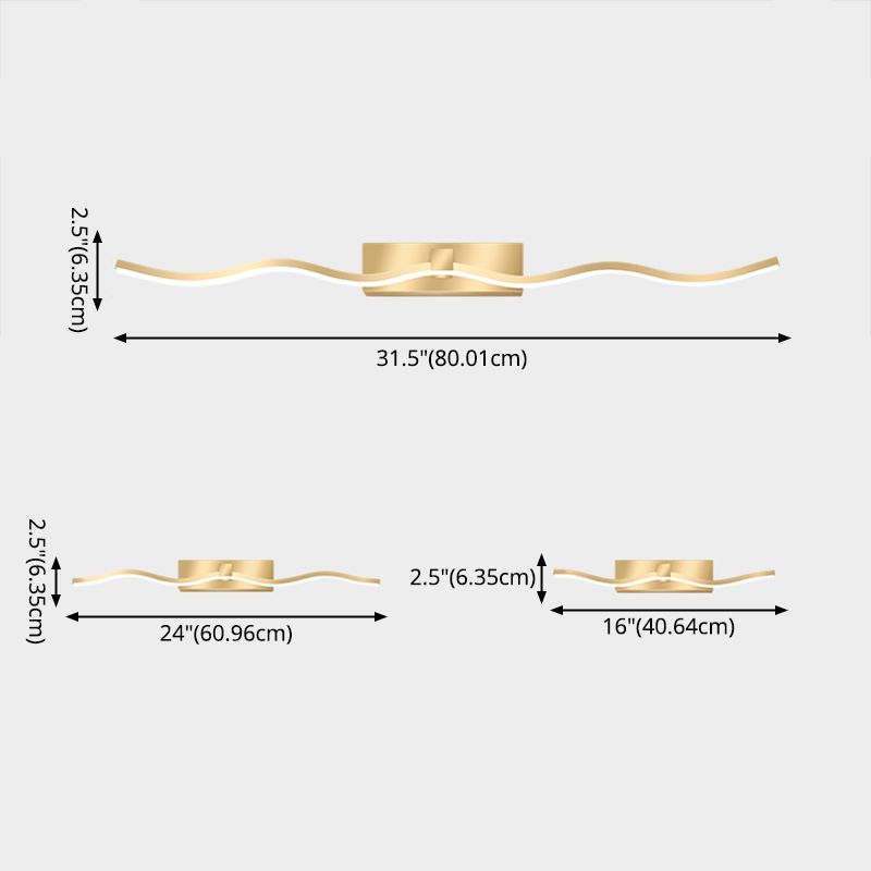 Vanité de vanité en métal linéaire lampe d'éclairage mural contemporain à 1 lumière