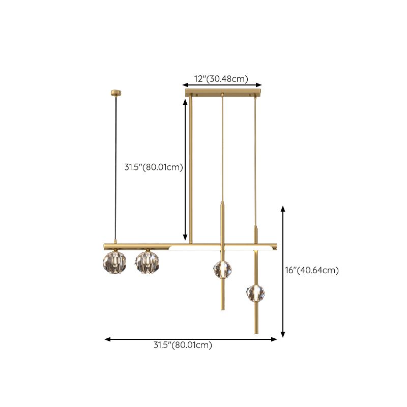 5/6/7/8-Light Kitchen Island Lighting Golden Modern LED Island Pendant Lighting