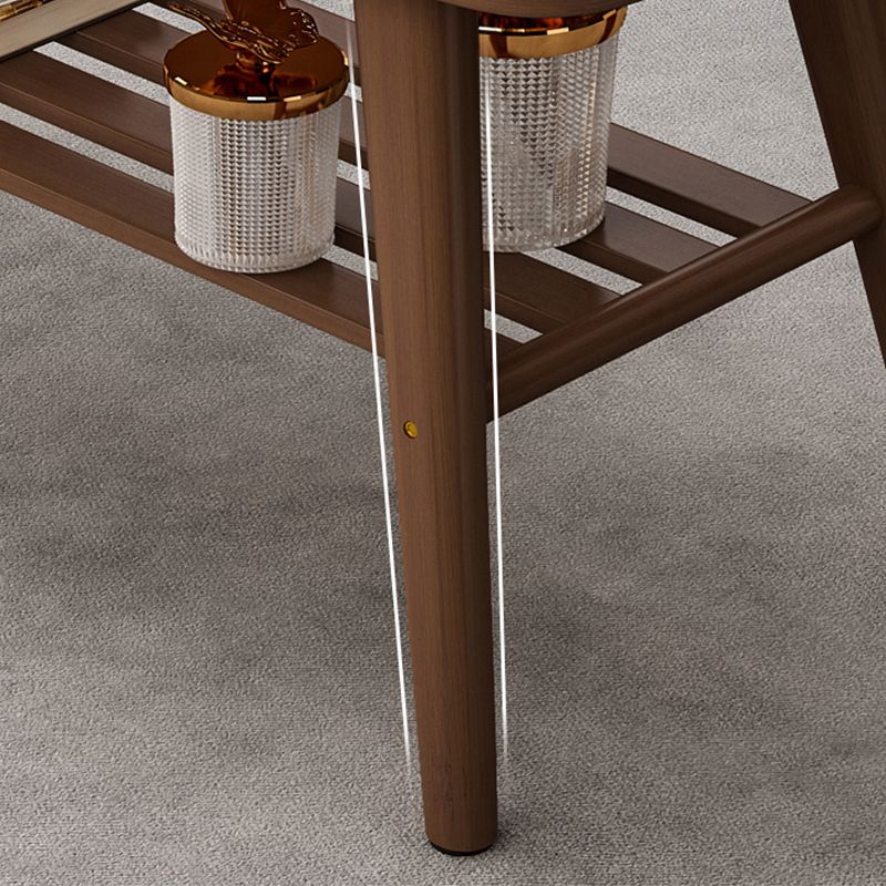 4 Legs Coffee Table Single Modern Oval Cocktail Table with Shelf