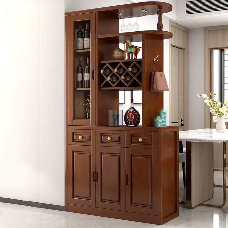 Contemporary 78.74" H Cabinet Solid Wood Accent Cabinet with Drawers and doors