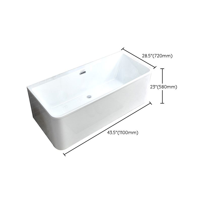 Acrylic Rectangular Bathtub Soaking White Bathtub , 22.83-inch Tall
