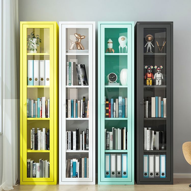 13.78 "W Bücherregal Skandinavisches Regal -Bücherregal für Zuhause und Büro mit Tür