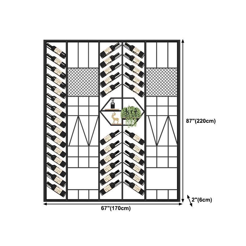 Industrial Floor Wine Rack Bottle Wine Rack Metal Bottle Holder in Black
