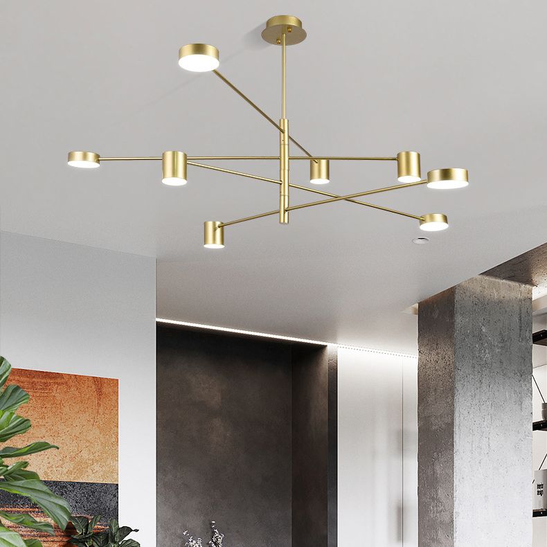 Gold Starburst Pendant Lighting Fixture Simple Style LED Metal Chandelier Pendant Light