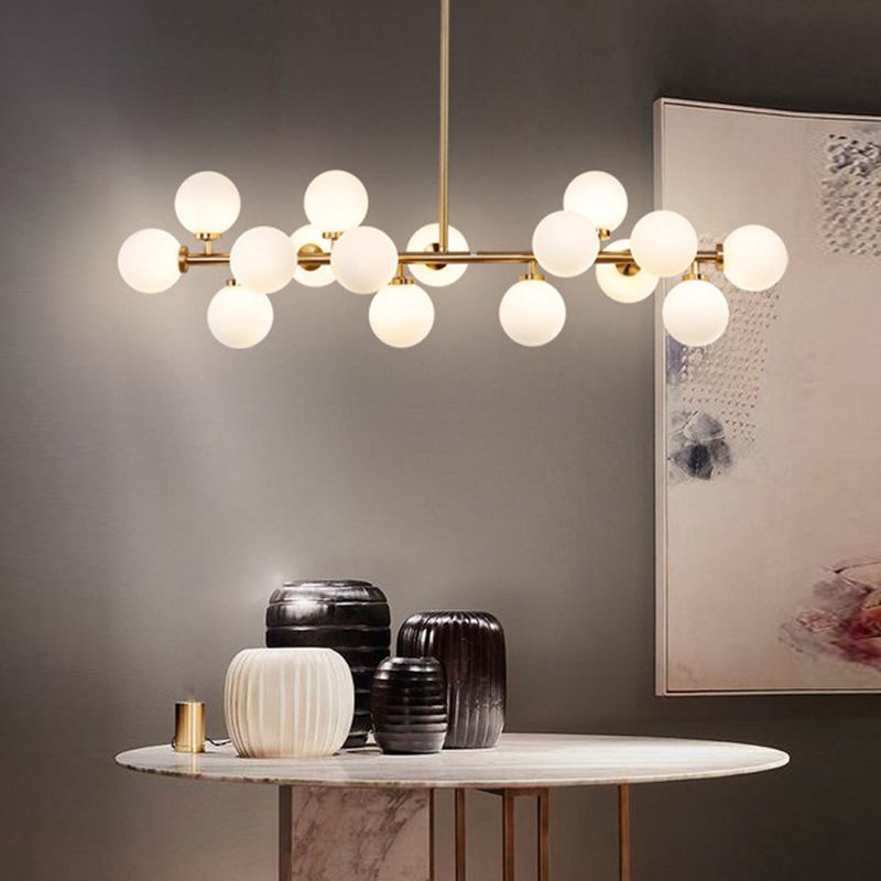 Molecule Island Lighting Fixture Nordic Style Glass Gold Island Chandelier Light