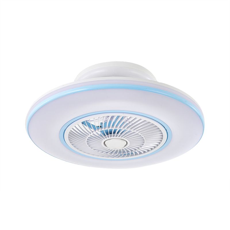 Lampada per ventole a pendolo rotondo blu/oro Modernismo LED LED Semi di montaggio Acrilico, larghezza 23 "