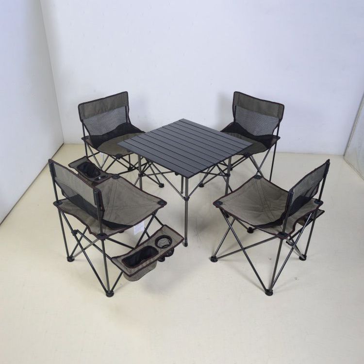 Modern Camping Table Metal 5 Piece Camping Table Set for Outdoor