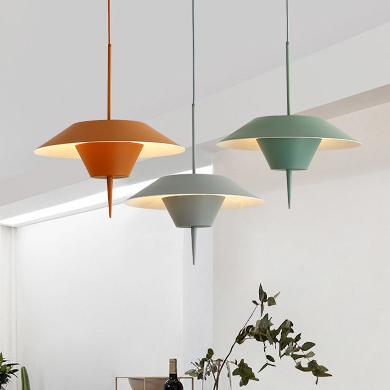 1 Light Iron Macaron Chandelier Pendant lampe Nordic Modern Style Plafond Light pour intérieur