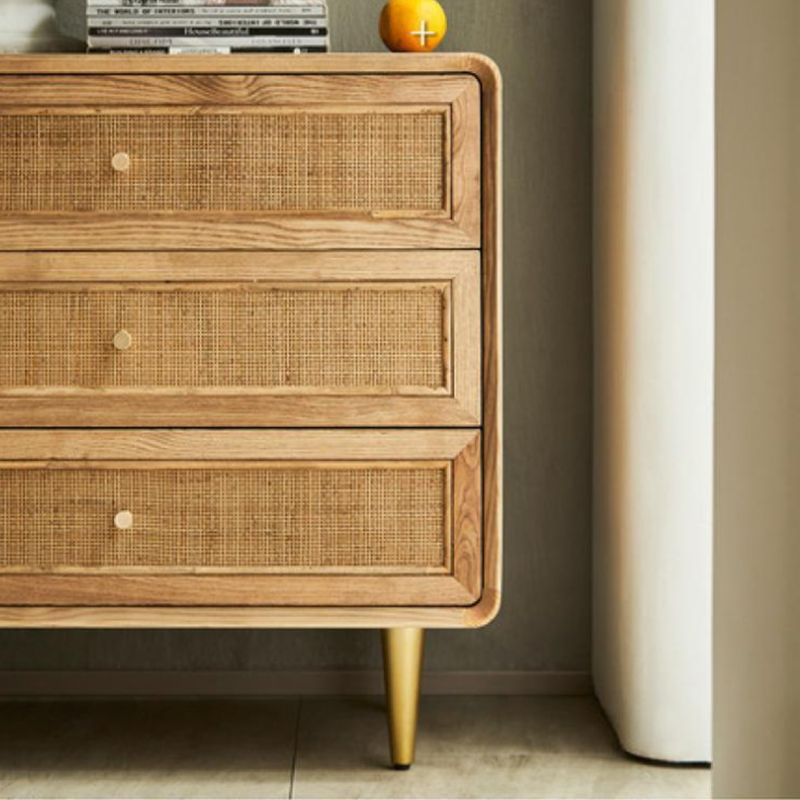 Contemporary Chest Solid Wood Knobs with Drawer Rectangle Accent Chest