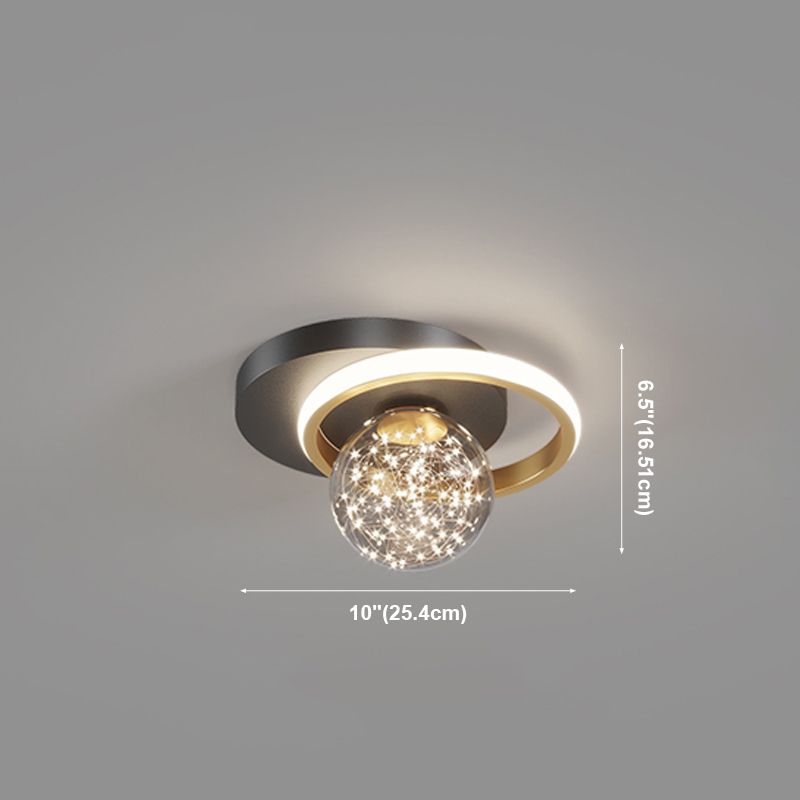 Einfachheit LED-Unterputzleuchte Moderne Deckenleuchte mit klarem Glasschirm für Schlafzimmer