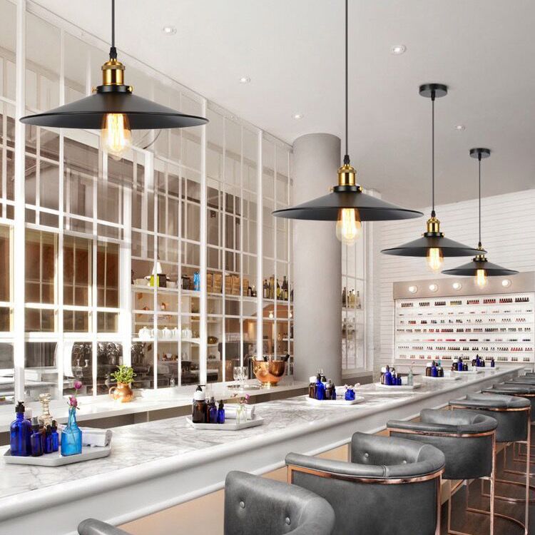 Shade Pendant Light Fixtures Industrial Vintage Style 1 Light Metal Pendants for Dinning Room