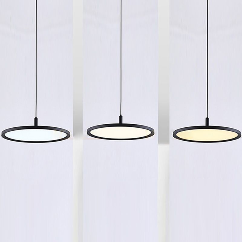 Metal Circle Pendant Ceiling Light Minimalist Style LED Black Ceiling Pendant Light