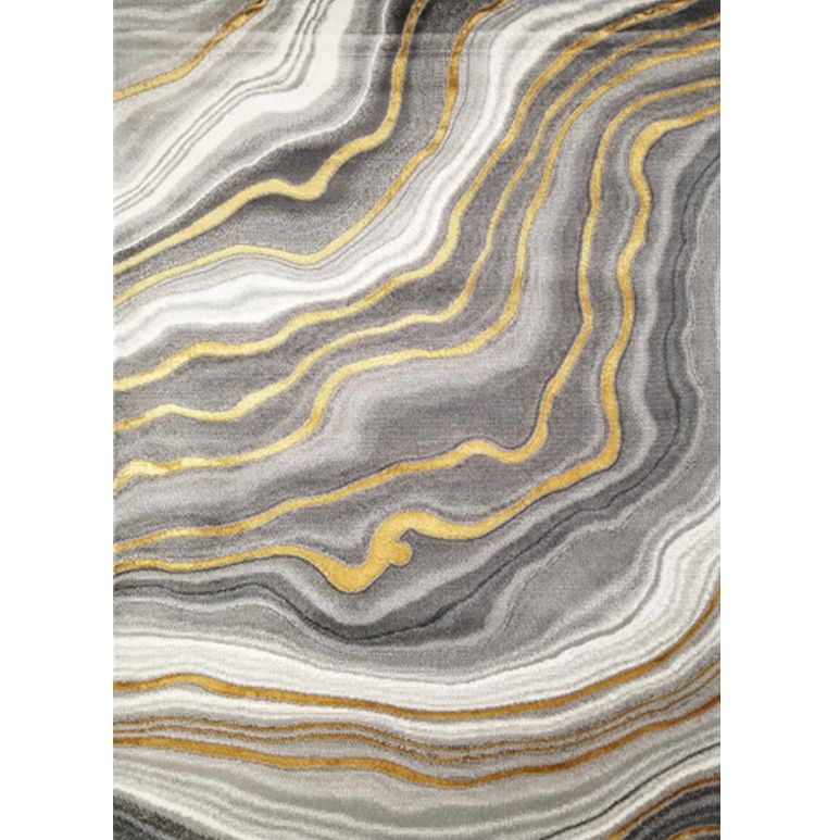 Blue Modern Rug Polyester Abstract Carpet Non-Slip Backing Area Carpet for Home Decoration