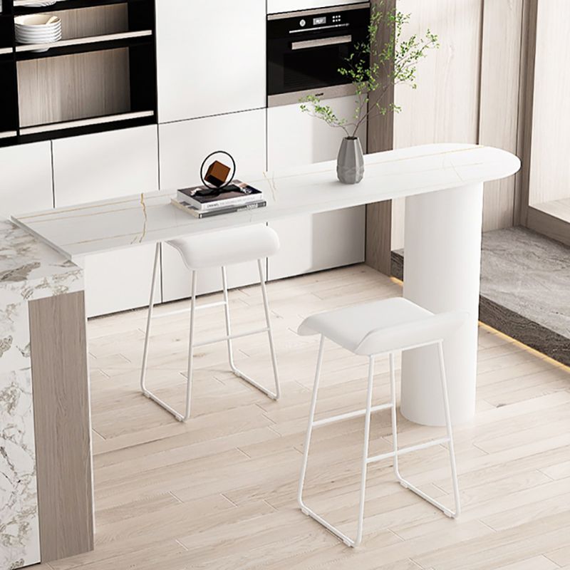 Indoor Stone Bar Height Cocktail Table Modern Double Pedestal Counter Wine Table