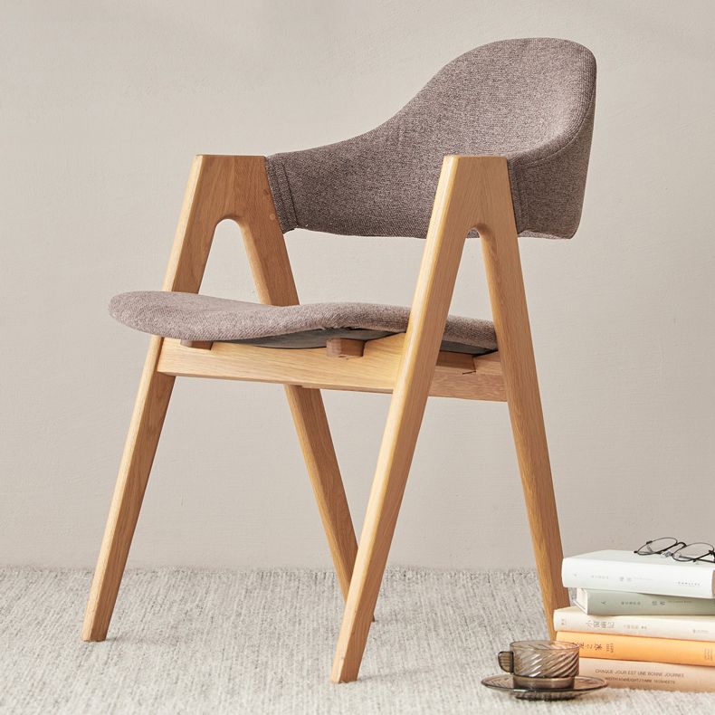 Chaise de salle à manger latérale contemporaine en bois massif, chaise d'appoint à dossier ouvert pour usage domestique