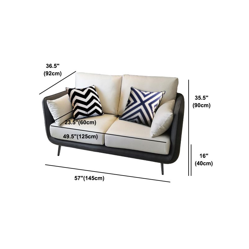 Faux Leather Stain Resistant Modern Standard Square Arm Settee Couch