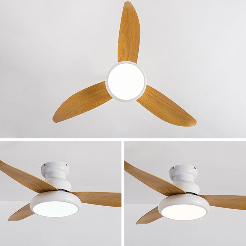 Luz de ventilador redondeo de dormitorio Luz de la sala de estar de metal LED Semi Flush Techo de techo de montaje