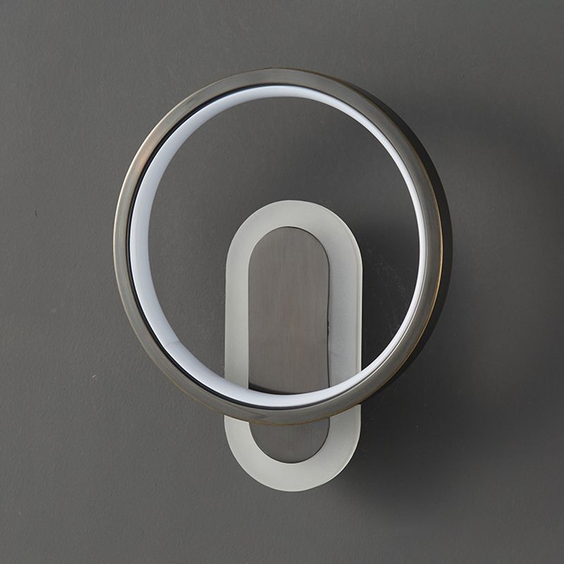 2-Light Round Wall Sconce Light Modern Metal Wall Sconce Lighting