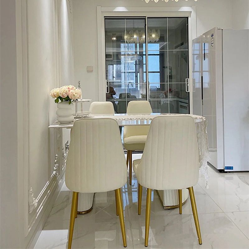 Slate and Metal Table Glam Style Simple Restaurant Freeform Dining Table